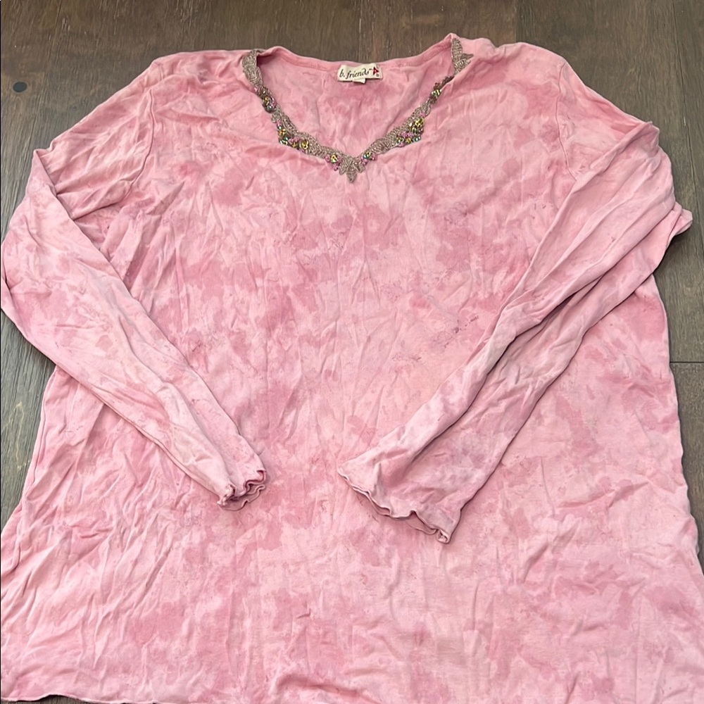 Pink Long Sleeve Top Plus Size 2 X